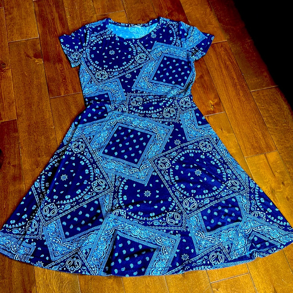 Kerchief-print Huhot Dress